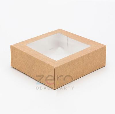 Krabice papírová 140x140x60 mm + okno - přírodní - Obrázok č. 1